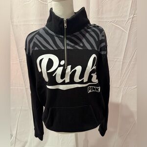 XS PINK Sweatshirt with Black and Gray camouflage.White PINK letters